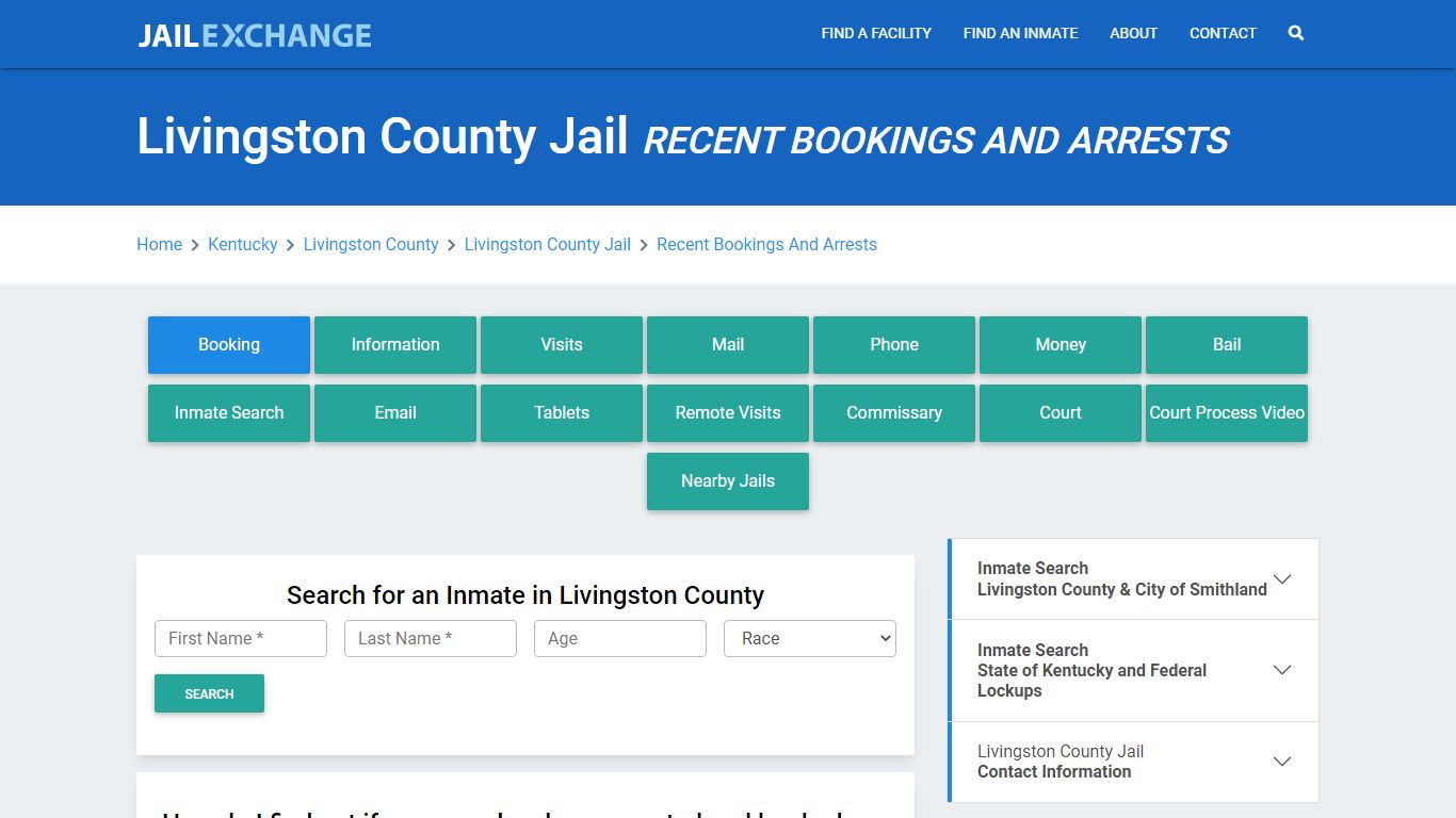 Livingston County Jail KY Recent Arrests and Bookings